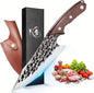Couteau de Chef Forgé Multifonction (Cuisine, Camping, Survie) - Acier Carbone